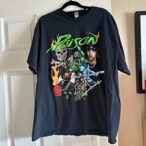Gildan Black Poison Band Graphic Tee with Neon Green Logo